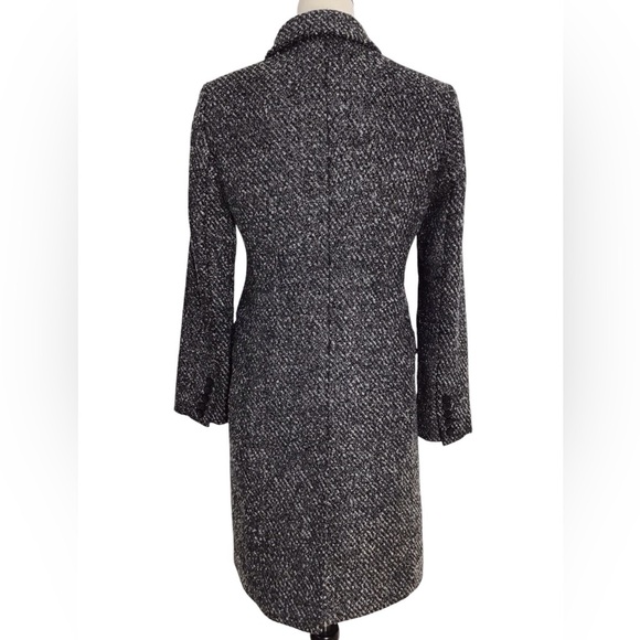 Michael Kors Black Gray Tweed Knee Length Coat - Picture 4 of 7